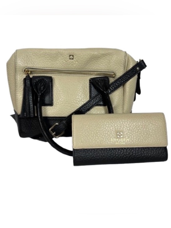 kate spade Handbags - kate spade Cream and Black Pebbled Leather Crossbody with Matching Wallet